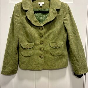 LOFT Green Blazer Tailored Structured Design